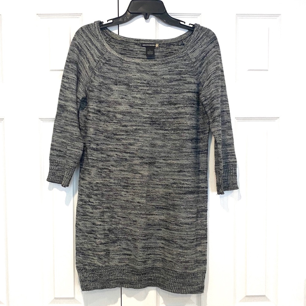 Sweaterworks grey metallic sweater sz L
